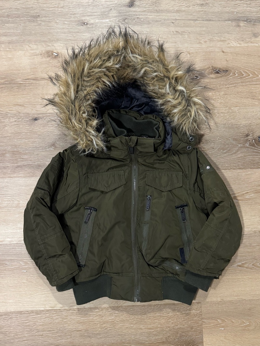 Ben Sherman Parma Fall/Winter Parka Bomber Jacket Coat Youth 5/6 Green